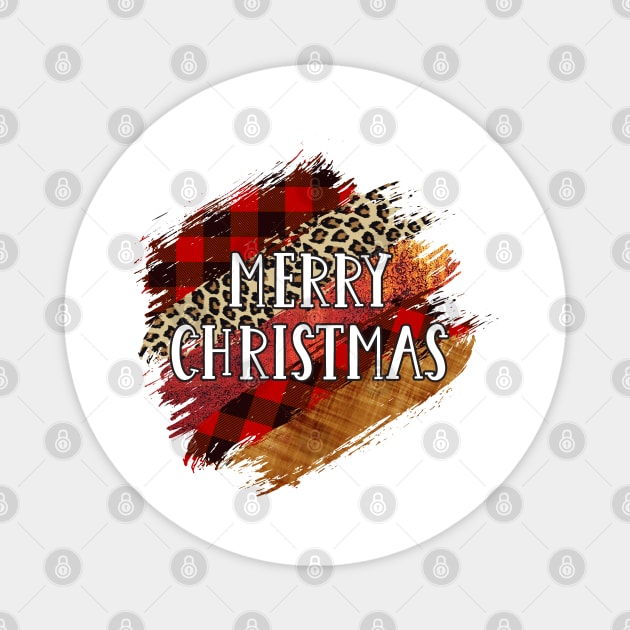 Merry Christmas. Brush Strokes Magnet by Satic